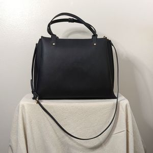 Professional Mango Black Shoulder Bag Large with Gold Detail